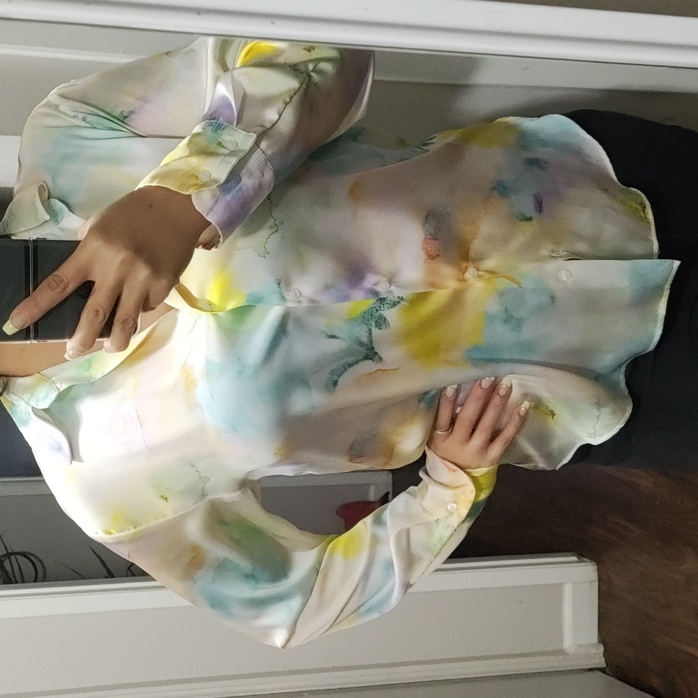 Zara Watercolor Blouse